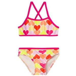 NMFZILLE Bikini Box TB, Helder wit/Aop: hartjes, 74/80 cm