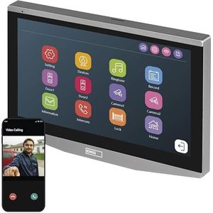 EMOS GoSmart Smart Home extra monitor voor video-deurintercom met app, wifi, Full HD 1080p intercom met 7 inch touchscreen, lcd-display, snapshot, opname, slot- en poortbediening, zilver