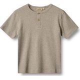 Wheat - Rib T-shirt - Gravel Melange - GOTS Gecertificeerd - Unisex Kinderen