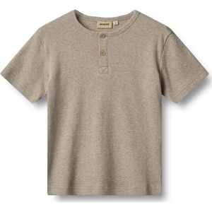 Wheat - Rib T-shirt - Gravel Melange - GOTS Gecertificeerd - Unisex Kinderen