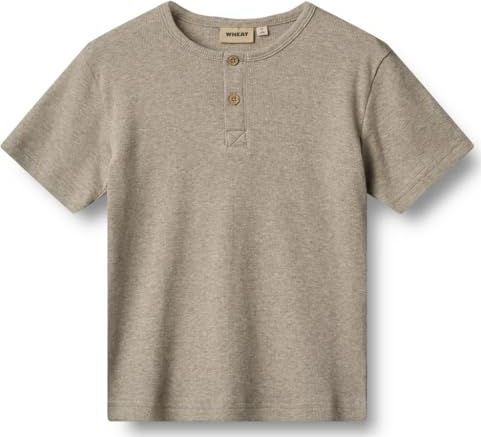 Wheat - Rib T-shirt - Gravel Melange - GOTS Gecertificeerd - Unisex Kinderen