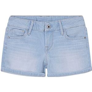 Pepe Jeans Foxtail Shorts voor meisjes, Blauw (Denim-pe0), 18 Jaar