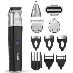 BaByliss Lithium Power 11-in-1 multi-trimmer - draadloze verzorgingsset inclusief baardtrimmer en neustondeuse, waterdicht, geschenken voor mannen, zwart/grijs, MT812U