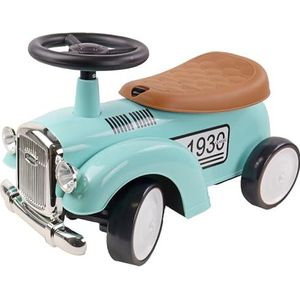 TURBO CHALLENGE - Retro Vintage - Loopwagen - 119185 - Vrijloopwielen - Blauw - Max 25 kg - Plastic - Kinder Speelgoed - Cadeau - Verjaardag - Decoratie - Kamer - Vanaf 12 maanden