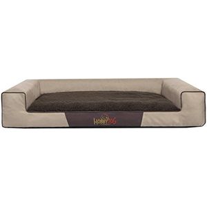 Hobbydog XL VIEBZB4 Dog Bed Victoria Exclusive Xxl 118X78 cm Beige met bruin matras, XL, Multicolored, 4,2 kg