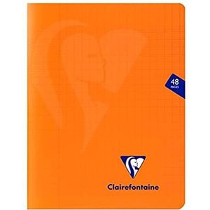 Clairefontaine 383751C Mimesys Geniet schrift - 17x22 cm - 24 blad geruit Séyès - Wit papier 90 g - Polypro omslag - Oranje