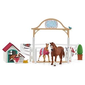 SCHLEICH 42458 Horse Club - Hannah's Gastpaarden en Hond Ruby - Speelfigurenset - Kinderspeelgoed voor Jongens en Meisjes - 5 tot 12 jaar - 20 Onderdelen