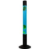 Fisura - Lavalamp. Lamp met ontspannend effect. Inclusief reservelamp. 11 cm x 11 cm x 39,5 cm. (Zwart en blauw)