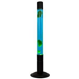 Fisura - Lavalamp. Lamp met ontspannend effect. Inclusief reservelamp. 11 cm x 11 cm x 39,5 cm. (Zwart en blauw)