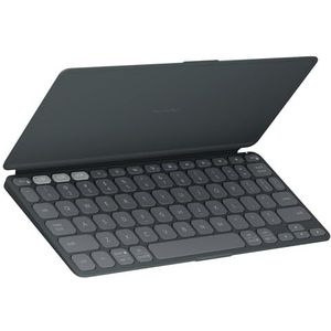 Logitech Keys-To-Go 2 draagbaar Bluetooth-toetsenbord voor tablet met ingebouwde cover, dun draadloos toetsenbord voor Windows, Android, Linux, iPad, iPhone, Mac, Apple TV, US INT'L QWERTY - Grafiet