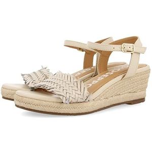 GIOSEPPO ICA Damessandalen met sleehak van jute, zwart, Ivoor, 38 EU