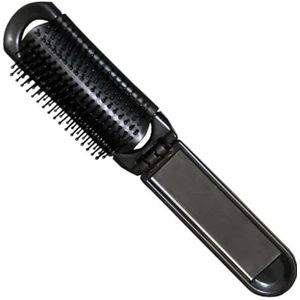 Eurostil Plegable Negro Cepillo De Pelo Con Espejo Negro Negro 1Un