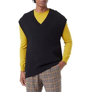 Sisley Mens S/L V Neck Sweater 105LS400B Jacket, Black 700, L