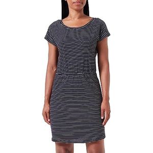 VERO MODA Dames VMLUNA SS Short Dress NOOS jurk, Black/Stripes: Rebecca Snow White, XL, Zwart/Stripes: rebecca sneeuwwit, XL