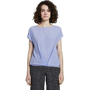 TOM TAILOR Dames Blouseshirt met vouwdetail 1019519, 12819 - Parisienne Blue, 36