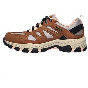 Skechers Selmen My Turf wandelschoen voor dames, Bruin Leer Tan Textiel Licht Koraal Trim, 38 EU