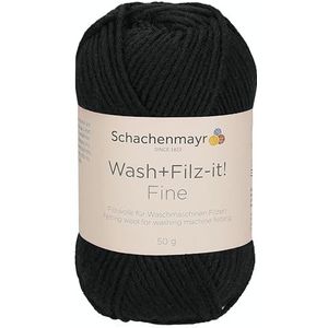 Schachenmayr Wash+Vilt-It! Fine, 50G zwart viltgaren