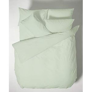 Bianca Plain Dyed Light Green beddengoedset voor bedden met 150 cm, 100% percale katoen