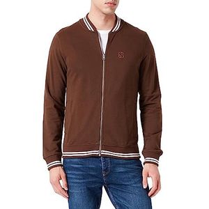 s.Oliver Heren sweatshirt jas met lange mouwen, bruin, S