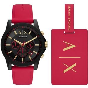 Armani Exchange herenhorloge, chronograaf uurwerk, roestvrij staal, met een kastmaat van 44 mm en een siliconen of stalen horlogeband