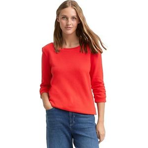 TOM TAILOR Denim Sweatshirt voor dames, 12880 - Brilliant Red, XXL