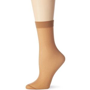 Nur Die Sokken 30 DEN semi-ondoorzichtige transparante nylon sokken met comfortabele band onzichtbaar matte look dames, amber, Eén Maat