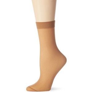 Nur Die Sokken 30 denier semi-ondoorzichtige transparante nylon sokken met comfortabele tailleband onzichtbaar matte look dames, amber, Eén Maat
