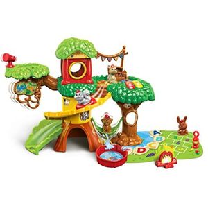 VTech 80-515104 Tip Tap Baby Dieren - Speelplaats in het bos – interactieve speelset met oplichtende toetsen, antislip, liane, hangmat, dierenfiguren en meer – voor kinderen van 1 tot 5 jaar,zwart