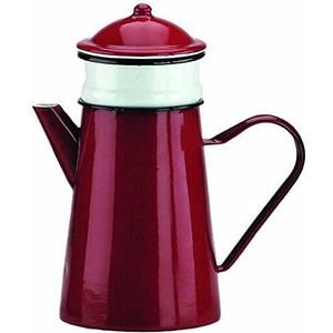 Ibili 910815 koffiezetapparaat met zeef, geëmailleerd staal, 1,5 l, rood