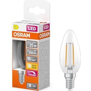 Osram - LED Lamp - Helder - E14 - Kaars B35 - Dimbaar - 1.8W (25W) - 2700K