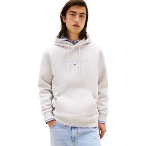 Tommy Jeans - Sweatshirt - Lichtgrijs/Wolwit - Capuchon met Trekkoord