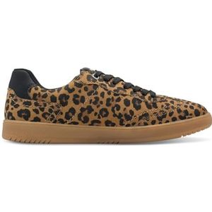 s.Oliver Platte damessneakers met veters, vrije tijd, luipaard, 37 EU