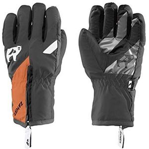Zanier Unisex Jeugd 12258-2056N-4 handschoenen, zwart, neon, oranje, 4