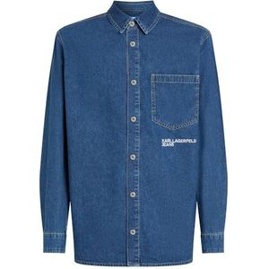 Karl Lagerfeld Jeans, Heren, Denim Shirt, Relaxed Fit, Middelblauw, L