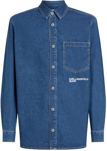 Karl Lagerfeld Jeans, Heren, Denim Shirt, Relaxed Fit, Middelblauw, L