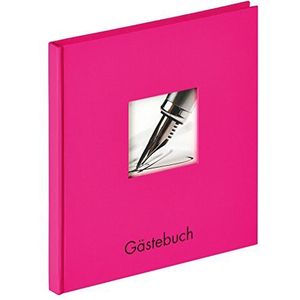 walther design gastenboek roze 23 x 25 cm met omslaguitsparing en reliëf, Fun GB-205-Q