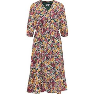 SIDONA Dames midi-jurk met bloemenprint 10523350-SI01, groen meerkleurig, XXL, Midi-jurk met bloemenprint, XXL