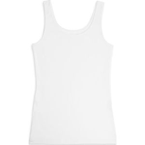 Cotonella, Tanktop met brede schouders voor dames, zachte katoenen jersey, bi-elastisch, kleur, maat, Wit, 3/M