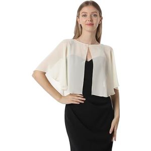 Chiffon Capelet Women's Soft capes Shawls and Wraps for Evening Dress Wedding Cape Cover Up (Pale Champagne)