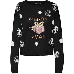 VERO MODA Gebreide damestrui VMXMASGIVEAWAY, zwart, XS