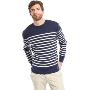 Armor Lux Groix gestreepte marine trui - katoen, Blauw (6tq schip/melk 6tq), 3XL