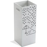 Versa Clouds Paraplubak voor Inkomhal, Slaapkamer of Zaal, Moderne parapluhouder, , Afmetingen (H x B x H) 53 x 21 x 21 cm, Hout MDF, Kleur Wit en Grijs