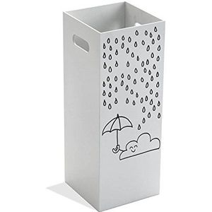 Versa Clouds Paraplubak voor Inkomhal, Slaapkamer of Zaal, Moderne parapluhouder, Afmetingen (H x B x H) 53 x 21 x 21 cm, MDF Hout, Kleur Wit en grijs