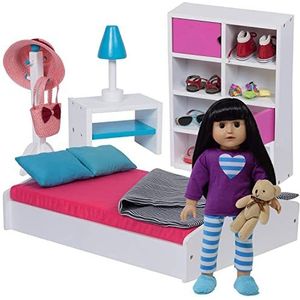 The New York Doll Collection Doll Bed & Bedroom Set Fits for 18 inch / 46cm Dolls - Doll Furniture Fits