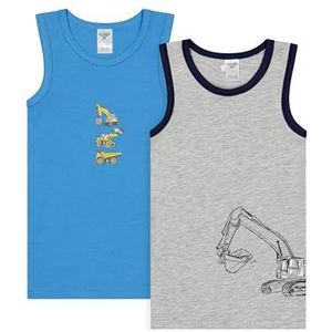 SALT AND PEPPER BY KIDS PARK jongens onderhemd set van 2 met tractormotief ondergoed, multi, 92/98 stuks, Meerkleurig, 92-98