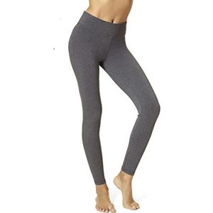 HUE Ultra katoenen legging voor dames met brede tailleband | Modieuze legging, grafiet-heide, S