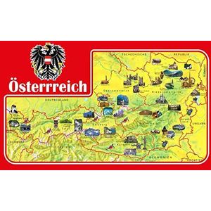 Schatzmix Oostenrijk landkaart metalen bord 20x30 deco tin sign metalen bord, blik, meerkleurig, 20x30 cm