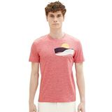 TOM TAILOR Heren 1036324 T-shirt, 32018-Berry Red Fine Stripe, XXL, 32018 - Berry Red Fine Stripe, XXL