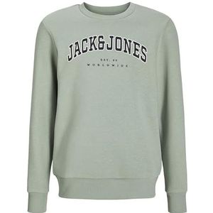 JACK & JONES Jongens Jjecaleb Varsity Sweat Crew Neck Sn Jnr Sweatshirt, Iceberg Green., 176