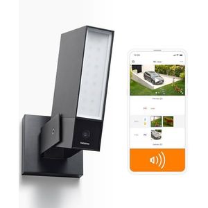 Netatmo Slimme Buitencamera met 105dB Sirene, WIFI, 12W Ingebouwde Verlichting,Bewegingsdetectie, Nachtzicht, HD-video, Lokale Opslag, Zonder Abonnement, NOC-S-AMZ